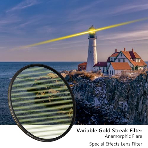 82mm Variable Gold Streak Filter, Special Effects Lens Filter 82mm