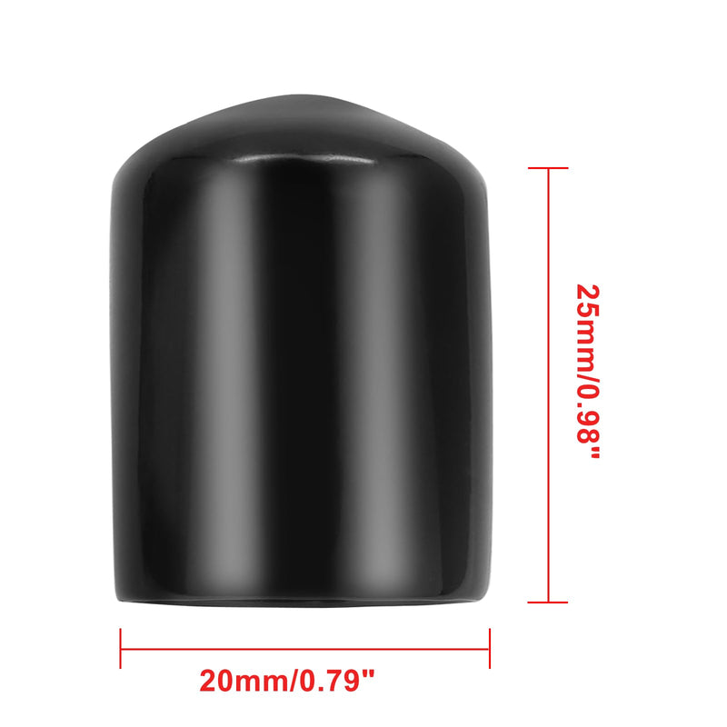 [Australia - AusPower] - 24 Pcs Round Rubber End Caps, 4/5" (20mm) ID Vinyl Flexible Screw Thread Protectors, Black Bolt End Caps for Metal Tubing Rod Bolt 20mm 24 