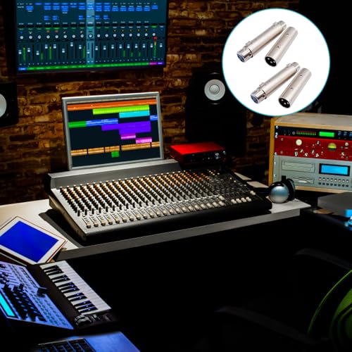 Xlr Plug, 4 Pieces Xlr Gender Changer Adapter, 3 Pin Male to Male/Female to Female Compatible with Microphone Mixer