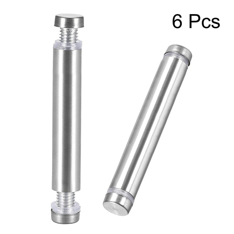 [Australia - AusPower] - uxcell 1/2 Dia x 2-7/8"(12x74mm) Double Head Standoff Screws Acrylic Glass Nails 6pcs 74mm 
