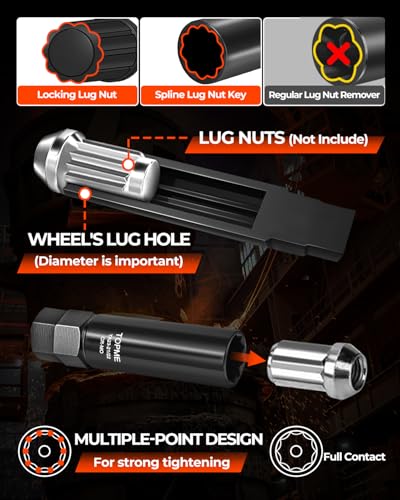 topme 3-piece 10 spline lug nut socket set compatible with Bimecc TA23-21/22 key
