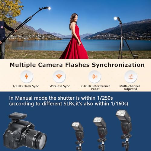 Godox CT-16 Wireless Radio Flash Trigger Receiver Kit,433MHz 4 in 1 Transmitter with 3pcs Receiver Compatible for Canon Nikon Sony Pentax Olympus DSLR Camera Flash Trigger,Studio Strobe Lighting