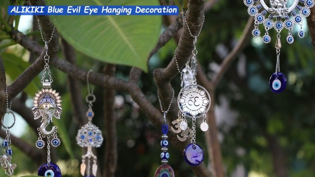 Large Evil Eye Door Window Wall Hangings w/Ganesha Idol