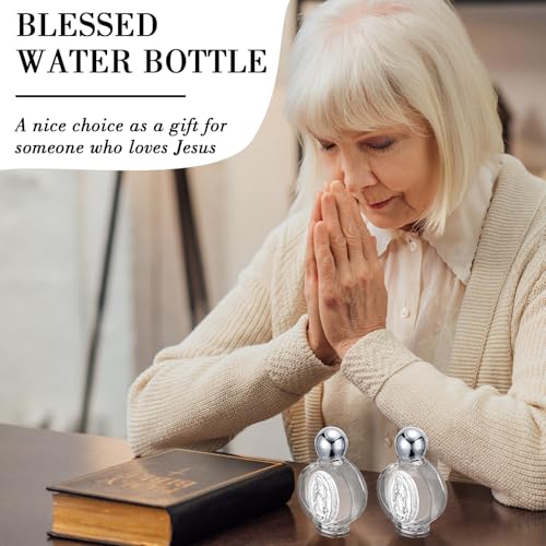 12 Pcs Catholic Holy Water Bottle, Silver, Our Lady of Guadalupe Our Lady of Guadalupe Round Cap