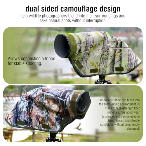 Camera Rain Cover with Openable Viewing Window & Strap Mountable Design,Waterproof Camera Raincoat Sleeve Protector (L) L