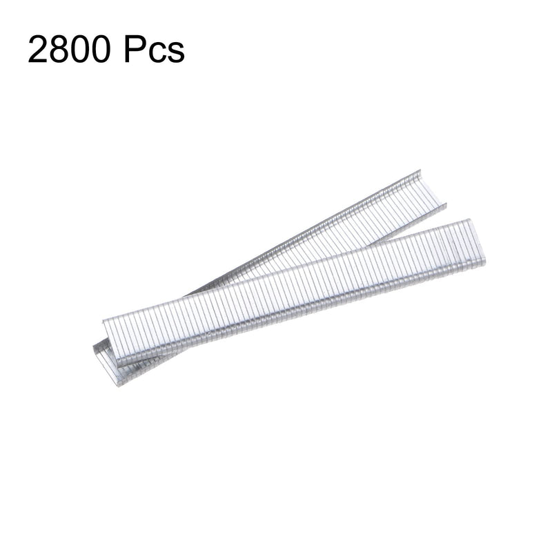 [Australia - AusPower] - 2800pcs 1003J 20Ga 3/7-inch Crown 1/8-inch Staples U-Shaped Galvanized Straight Brad Nails with Storage Box for Woodworking DIY Decoration, Silver Tone 1/8" 2800 