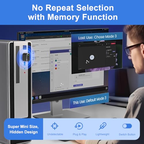 USB Mouse Jiggler Non-Detectable with LED Display - Automatic Mouse Mover with 3 Modes, Plug & Play, Memory Function - Compatible with Windows, Mac, Linux - No Driver Required