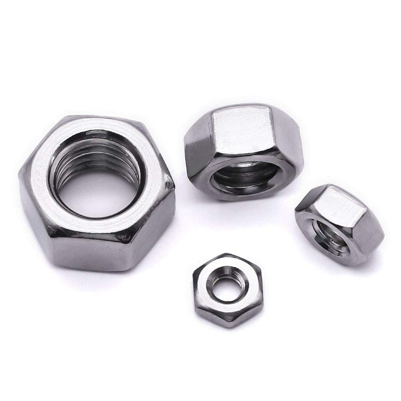 [Australia - AusPower] - M6-1.0mm (50 PCS) Stainless Steel Hex Nuts Finished Hexagon Nuts, 304 Stainless Steel 18-8, Standard DIN934, Full Thread, Bright Finish, Coarse Thread UNC M6-1.0mm 50 