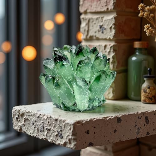 Natural Crystal Green Crystal Cluster Green Crystal Stone Large Quartz Crystal,Quartz Crystal Cluster, Green Stone Green Crystals