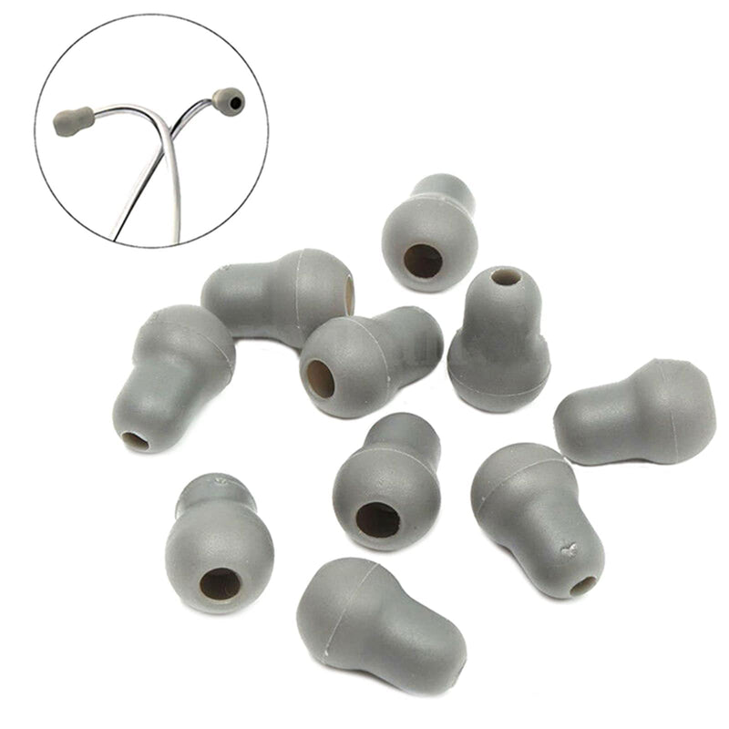 [Australia - AusPower] - 10Pcs Super Soft Earplug Eartips Earpieces Replacement for Littmann Stethoscope Silicone Gray 