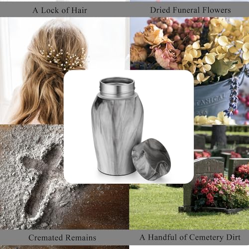 SOITIS Urns for Human Ashes, Mini Urn for Ash Male Female, Small Urns for Human Ashes Keepsake, Stainless Steel Memorial Cremation, Decorative Urn Funeral Urn - Black Keepsake Holder