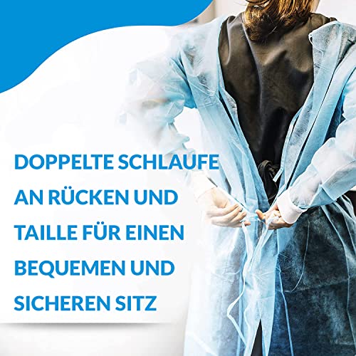 10 Pack Insulated Disposable Gown 10 Pack Liquid Resistant Disposable Long Sleeve Smock Non-Woven Fabric (One Size) Pack of 10