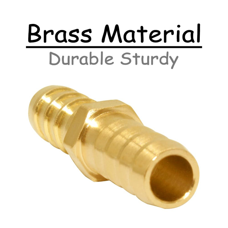 [Australia - AusPower] - 8PCS Brass 5/16"OD Barb Splicer Mender Hose Barb Fitting Straight 2-Way Union Garden Hose Repair Fittings for Water/Oil/Gas 5/16" Barb Straight (2 Way) 