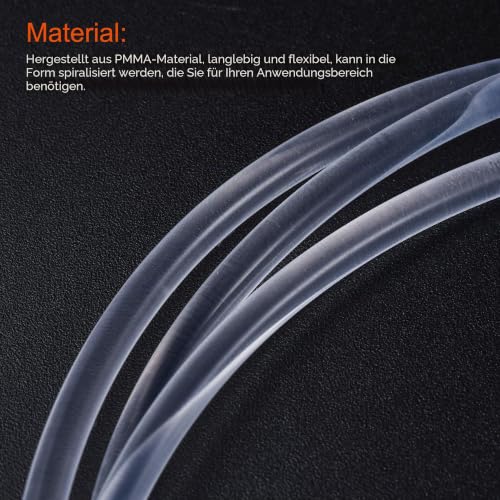 sourcing map PMMA Side Glow Fibre Optic Cable 2.5 mm 3.0 m for LED Light Guides in the Home, Hotel 2.5mm x 3.0m