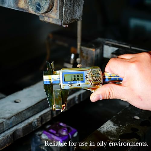 Skysummr IP67 waterproof digital vernier caliper, blue stainless steel 6-inch tool with large LCD screen