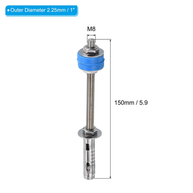 [Australia - AusPower] - PATIKIL Ceiling Hanging Bolt, Stainless Steel Damping Anti Vibration Screws Fastener for Central Air Conditioner HVAC AC Unit 1 