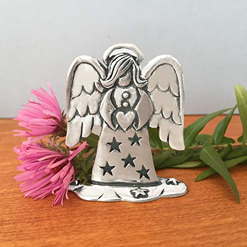 Basic Spirit Angel Pewter Standing Plaque Desk Decor Gift Box