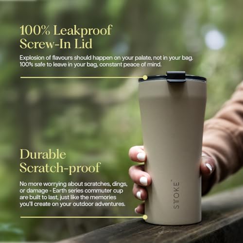 Sttoke Leakproof Lid Shatterproof Tumbler, Powder Coating - Desert Sunburst, 6.9-inch Height, 16 oz.