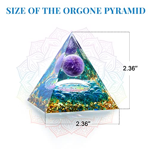 Orgone Pyramid Amethyst and Blue Quartz Healing Crystal Blue Quartz&amethyst