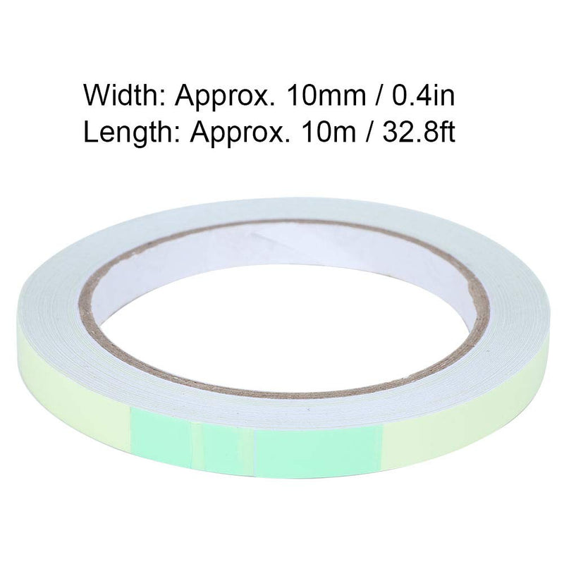 Photoluminescent Safety Tape, High Bright Glow Guidance Marker for Stairs Walls Green Adhesive Film 10mm x 10m 1 Roll