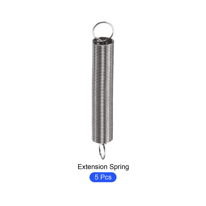 [Australia - AusPower] - Extension Spring (0.6x8x60mm/0.03"x0.32"x2.37") 5Pcs, Stainless Steel Tension Spring Wire - for Home Repair Construction Machinery 0.03"x0.32"x2.37" 