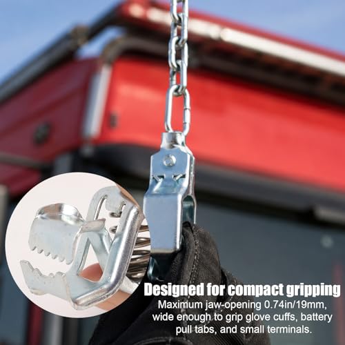 4pcs Heavy Duty Steel Alligator Clips, BU-24APN 25A Battery Clamps with Strong Spring Force and Screw Terminals for Automotive and Electrical Testing