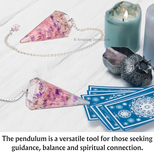 Clear Quartz/Rose Quartz/Amethyst (Mix) Orgone Crystal Pendulums Clear Quartz/Rose Quartz/Amethyst (Mix)