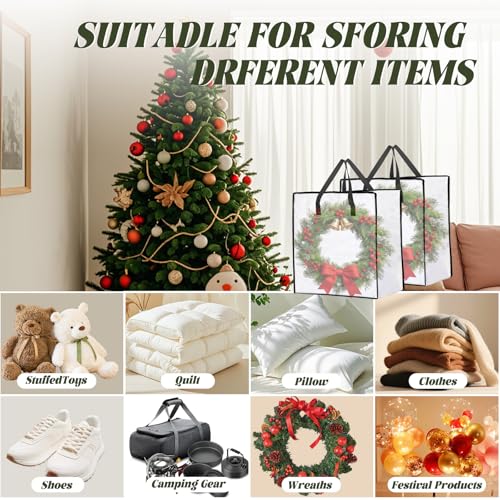12 Pack 95L Wreath Storage Bags, 26 Inch Wreath Storage Container