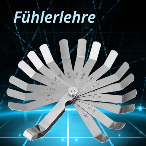 Feeler Gauge, Stainless Steel Curved Feeler Gauge Ruler Welding Inspection Tool 0.05-1.00 mm Measuring Ruler Feeler Measuring Tool