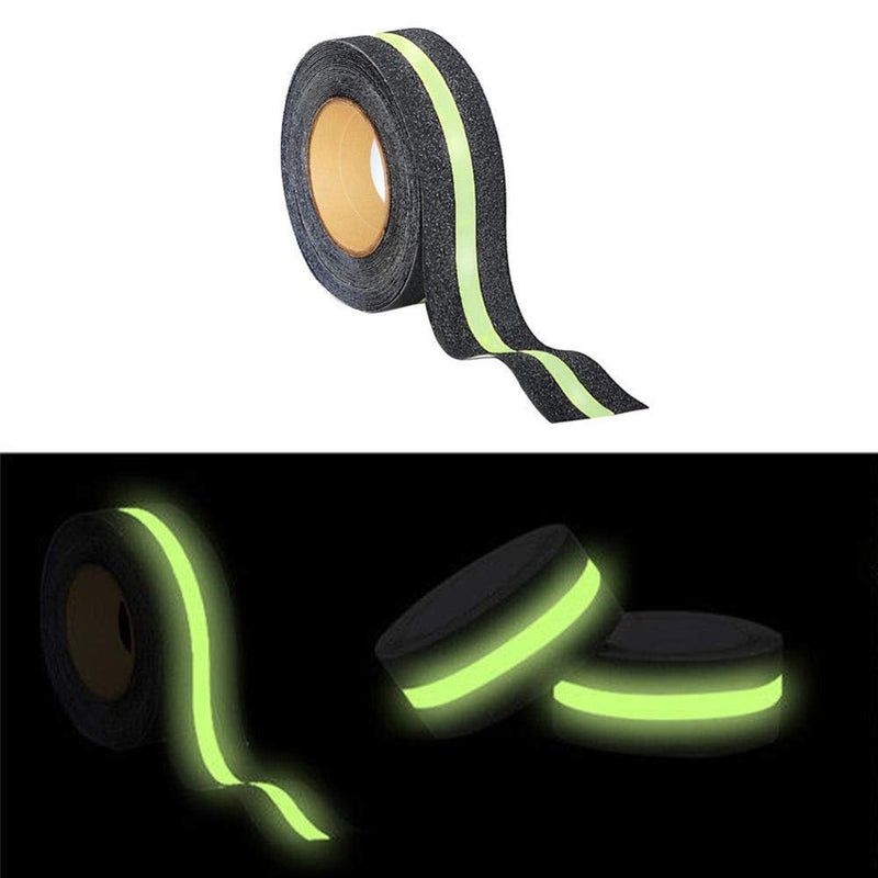 Anti Slip Traction Tape High Grip Adhesive Sticky Backed Safety Flooring Glow in Dark Stripe for Stairs Tread Step Luminous Green (2 Inch x 16.4 Ft) Luminous Green (2 Inch x 16.4 Ft)