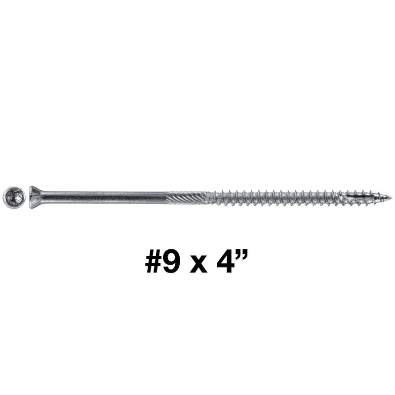 #9 x 4 Silver Star Stainless Steel Trim Head Screw Torx/Star Drive - Wood Screws (1 Pound - 65 Approx. Screw Count) #9 x 4" 1 POUND - 65 Approx. Screws