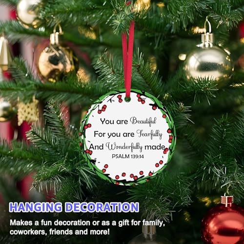 Christian Gifts Christmas Ornaments Inspirational Religious Gifts for Women Sister Friends Coworkers Bible Verse Gift Xmas Tree Holiday Home Party Decorations Inspirational Hanging Ornaments