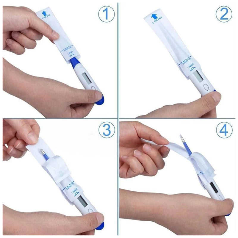 [Australia - AusPower] - Healifty Disposable for DigitalThermometers, 300Pcs OralThermometer Covers, ThermometerSleeves for Oral Ear RectaThermometer 