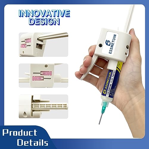 Essmetuin solder flux glue dispenser for 10cc syringe, single adhesive dispenser accessory without flux