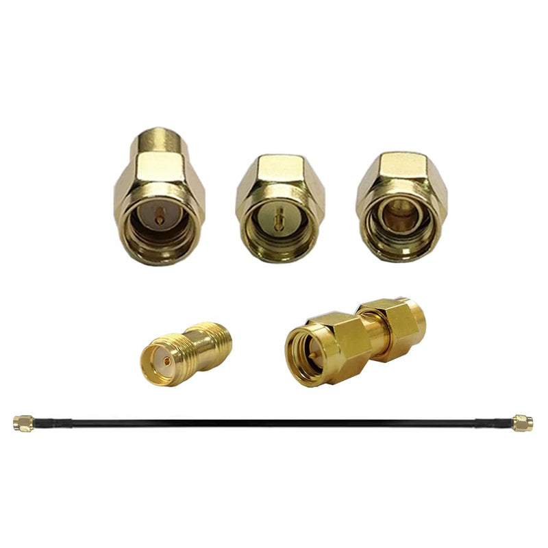 [Australia - AusPower] - SMA Calibration Kit for NanoVNA H H4 F V2 V3 SAA Mini1300 PS100 Vector Network Analyzer Antenna Analyzer | RF Coaxial Test Connector | Short/Load/Open/Thru | 6 pcs Set 
