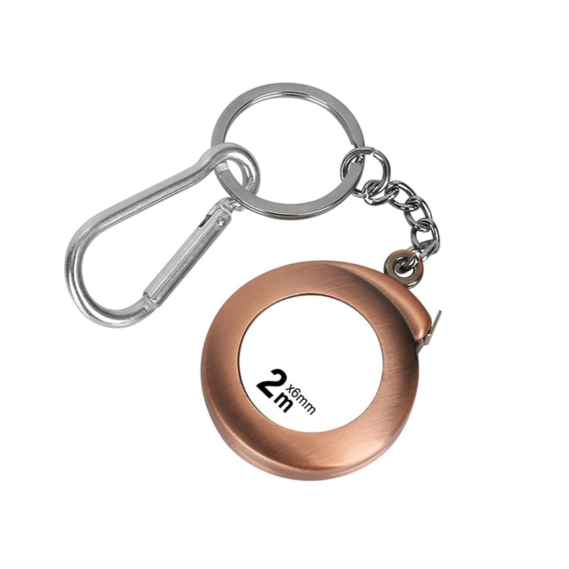 [Australia - AusPower] - Tape Measure Keychain, Functional Mini Tape Measure Keychain 2M Stainless Steel Tape Measure Durable silver 