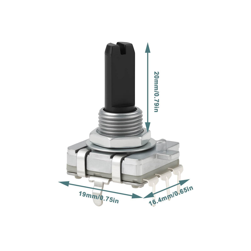 ECSiNG 4 x EC16 Rotary Encoders Half Axis 3 Pin 24 Pulse 20 mm Shaft for Audio Microcontroller Input