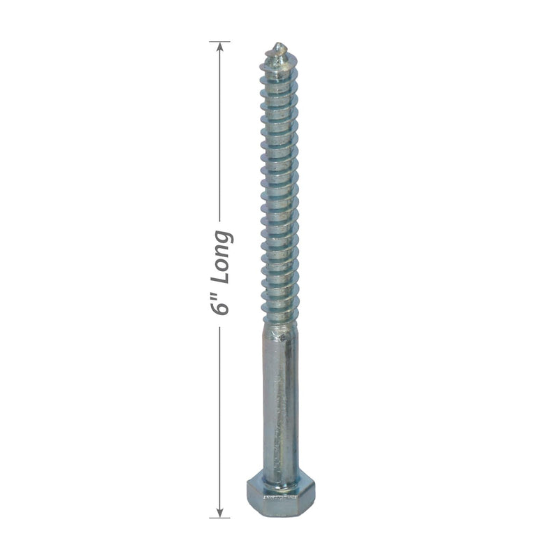 [Australia - AusPower] - SmartSign Concrete Anchors Hardware Installation Kit for Parking Curb, Wheel Stop, Speed Bump - 1 Set (4 Bolts/Set) - 6" Lag Bolts Screws, Lag Shield Anchors and Washers per Set 