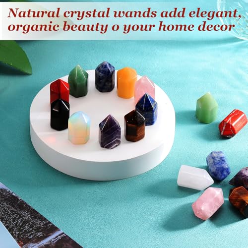 MECCANIXITY Crystals Wands Tiger's Eye Hexagonal Faceted Single Points Towers Pocket Polished Stone Bulk for Energy Chakra Meditation Crystal Healing, 15 x 25mm (Yellow),5Pcs Tigers Eye (Yellow)