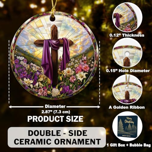 Cross Ornaments for Christmas Tree - Religious Easter Ornaments Cross 2025, Christian Ornament, Christian Religious Gifts for Women, Men, Church Decorations