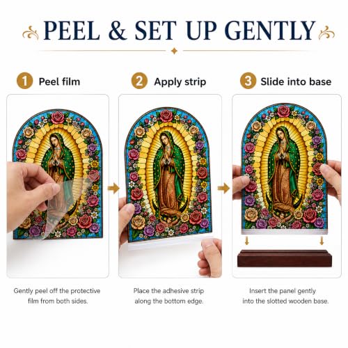Our Lady of Guadalupe Acrylic Plaque, Double-Sided, 5.9 x 8.8 Inch Our Lady of Guadalupe