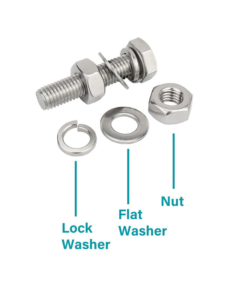 [Australia - AusPower] - 25pcs M6 x 20mm Hex Bolt and Nut Screws Assortment with Washers Stainless Steel 304 Hexagon Head Screw Bolt Kit| by IMSCREWS 