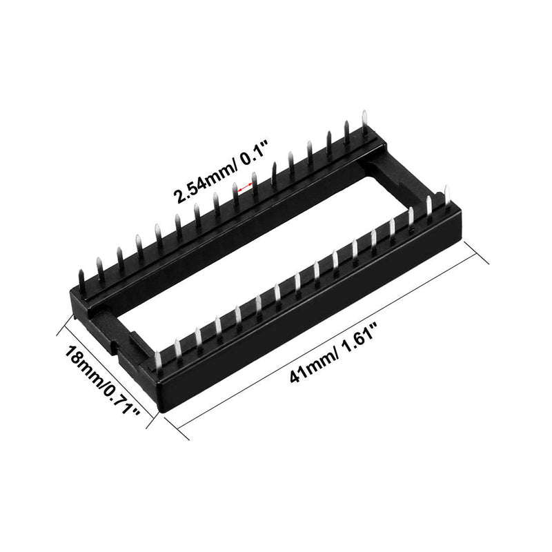 [Australia - AusPower] - uxcell 6pcs DIP IC Chip Socket Adaptor Solder Type 2.54mm Pitch Dual Row 32 Flat Pin 15.2mm Row Pitch 