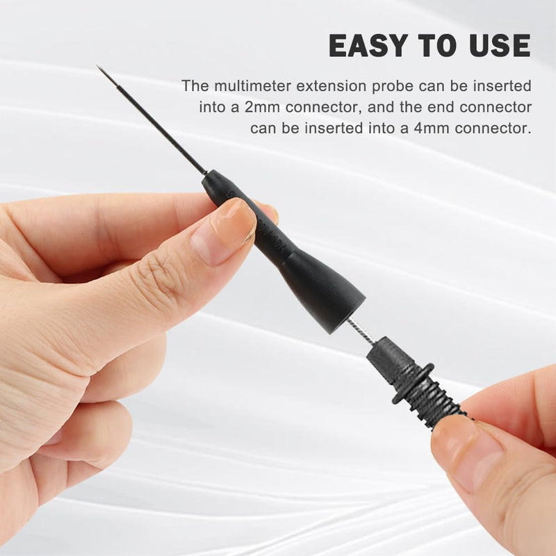 [Australia - AusPower] - 4 Pack 2mm Extended Needle Test Probes, Multimeter Test Leads, 600V/10A Non Destructive Multimeter Test Probe for Fluke Leads tl71 tl75 