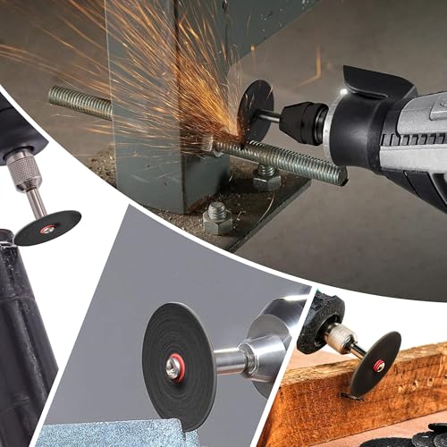 86 pieces cutting discs, 32 mm metal cutting wheels and 24 mm resin cutting discs with 6 pieces mandrel and screwdriver, resin circular saw blades for rotary tools