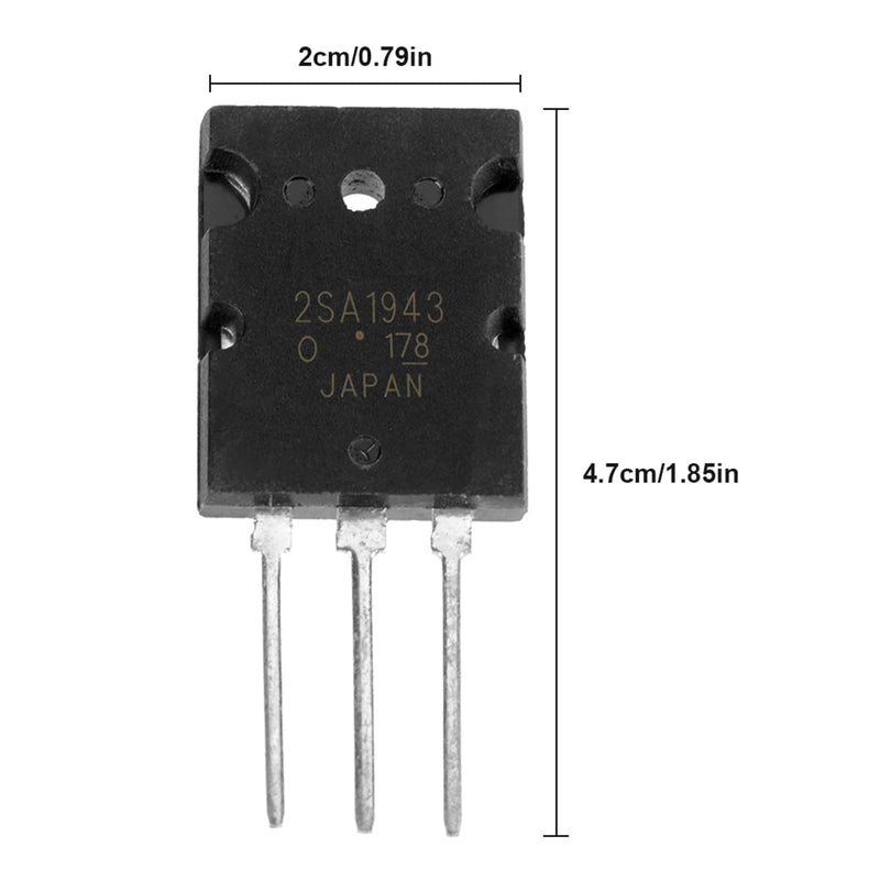 [Australia - AusPower] - Eujgoov Pack of 10 Black High Power Matched, 2SC5200 Transistor 1943 Audio Transistor Power Amplifier Transistor 2SA1943+2SC5200 