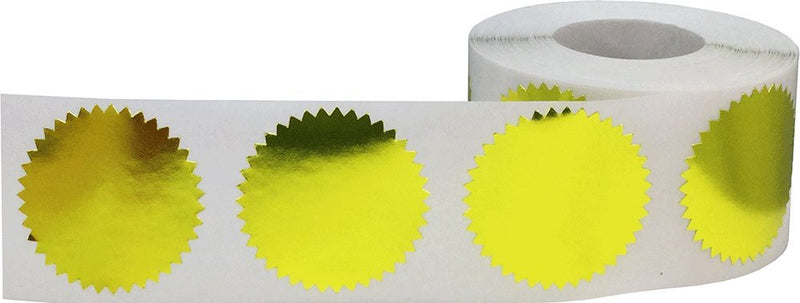 Metallic Gold Envelope Seals Color Coding Labels Certificate Award Stickers 1 1/2 Inch Round Circle Dots 500 Total Adhesive Stickers On A Roll Metallic Gold