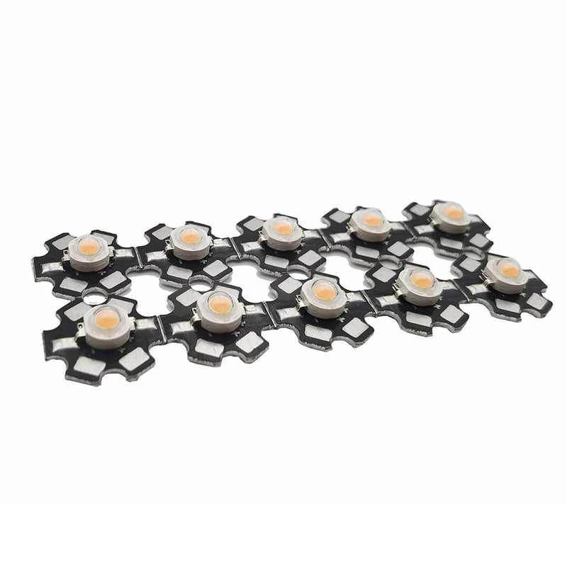 Pack of 10 High Power LED Chip on Board 3W Full Spectrum 380-840nm (400mA - 500mA/DC 3V - 3.4V/3W) Super Bright Intensity SMD COB Light Emitter Components Diode 3W Bulb Lamp DIY Lighting Full Spectrum 380-840 Nm