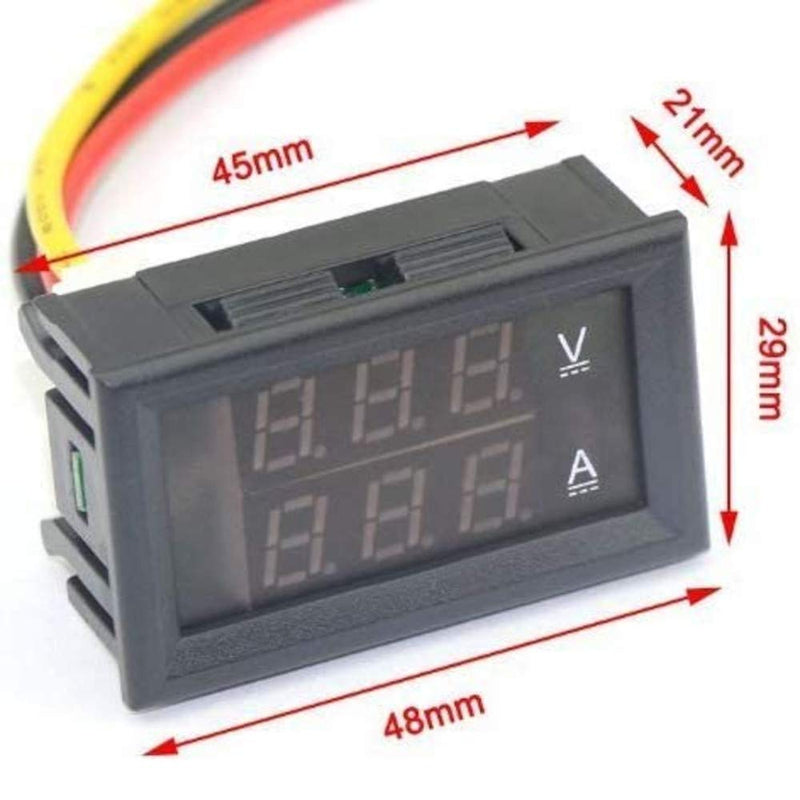 [Australia - AusPower] - (2-Pack) DC 100V 10A Voltmeter Ammeter LED Dual Volt Amp Meter Voltage Current Tester 2 