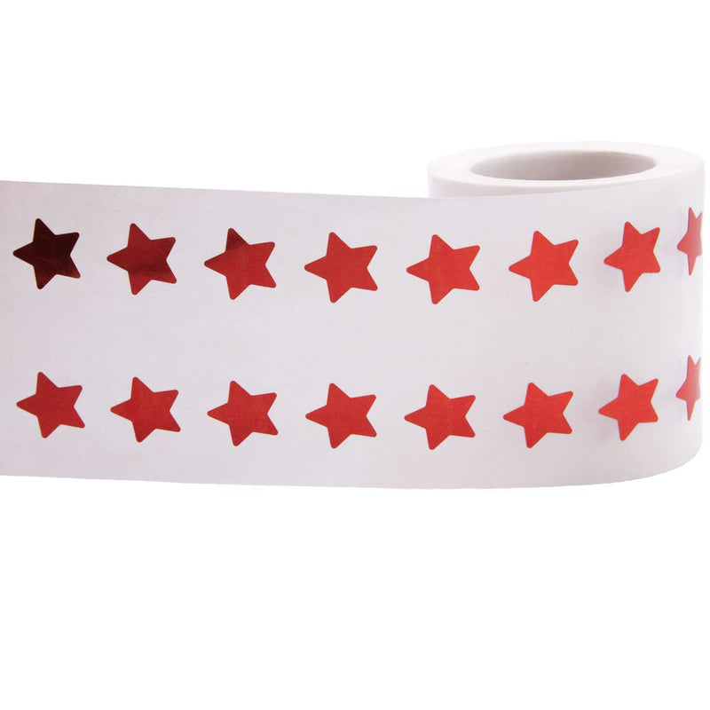 Red Metallic Star Shape Stickers Teacher Supplies 0.50 Inch 1,000 Adhesive Labels